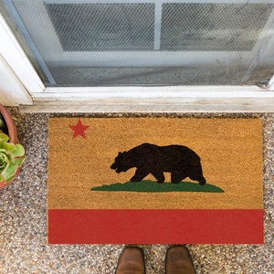 Cali Is Where They Put Their MATT Down | California Bear Doormat, Cali Bear, Cali Doormat, California Mat, California Welcome Bear, Cali Mat