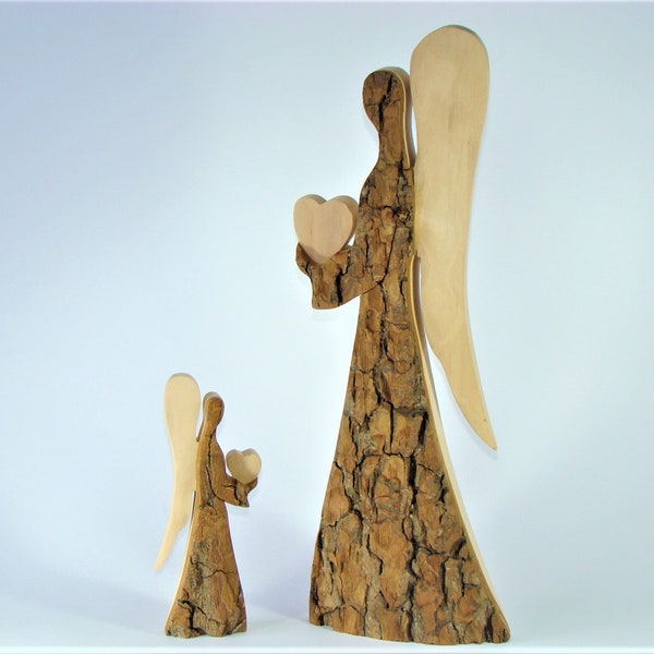 Angel 1 profile (wing without bark), wooden home decoration, handmade