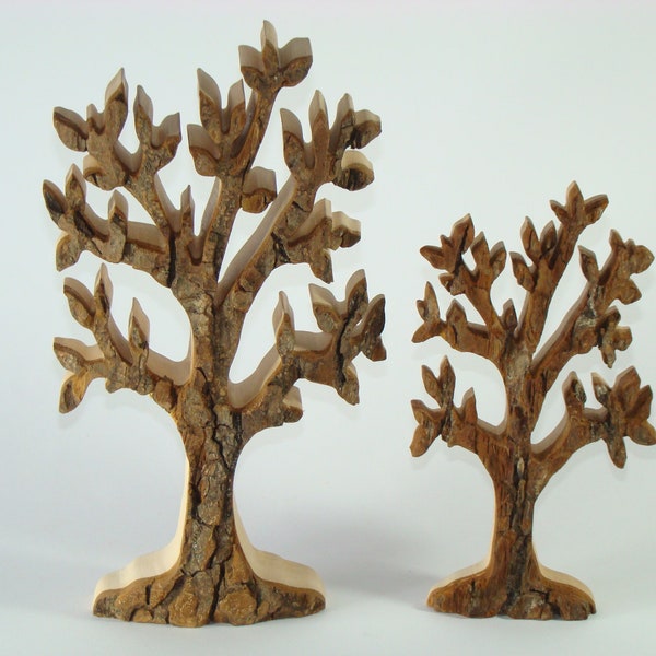 Openwork tree v1 (with leaves), wood home decoration, handmade