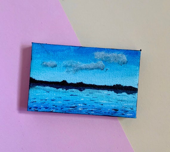 Mini Canvas Painting Landscape Painting Original Acrylic Painting
