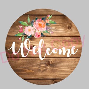 Welcome Front door DIGITAL design - Sublimation File - PNG - 12 inch round blank design