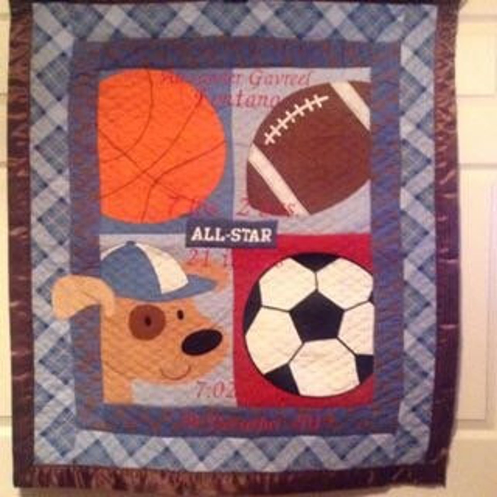 Personalized Blue Custom Sports Puppy Baby Blanket Etsy 日本