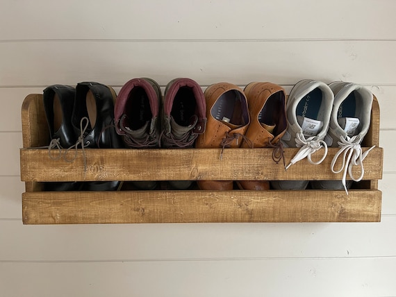 Wall Mounted Shoes Rack With Sticky Hanging Strip, Plastic Shoes Holder Storage Organizer For Bathroom Door Shoe Hanger Dark Blue