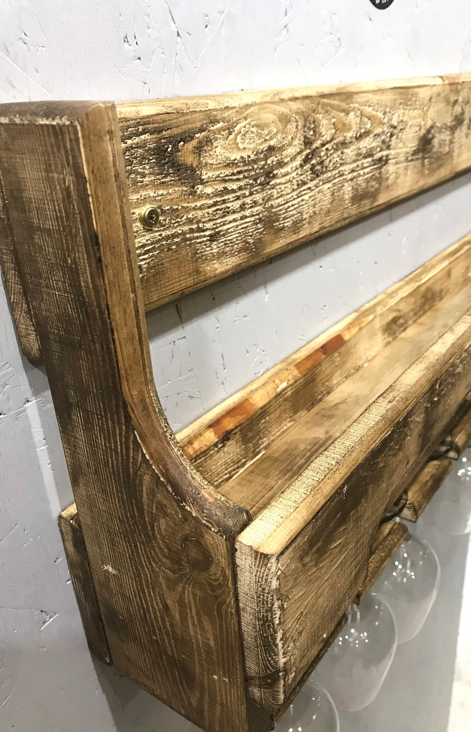 75cm Floating home bar/ Wine or Spirit rack Jacobean straight | Etsy