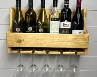 50cm Floating wine/ spirit home bar- Straight front- Antique pine