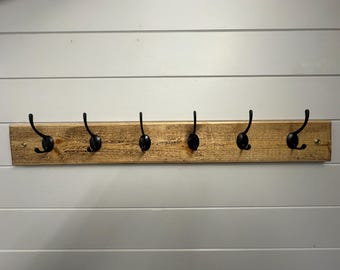 Wall mounted Coat rack - Medium brown