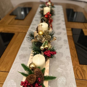 Rustic Christmas Table Centre Piece Box - Natural Wood - Etsy UK