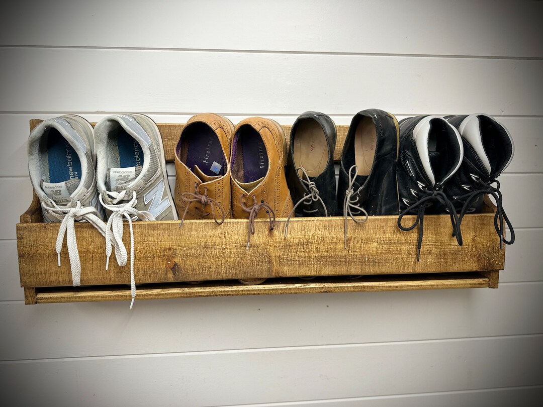 Wooden hanging online shoe rack