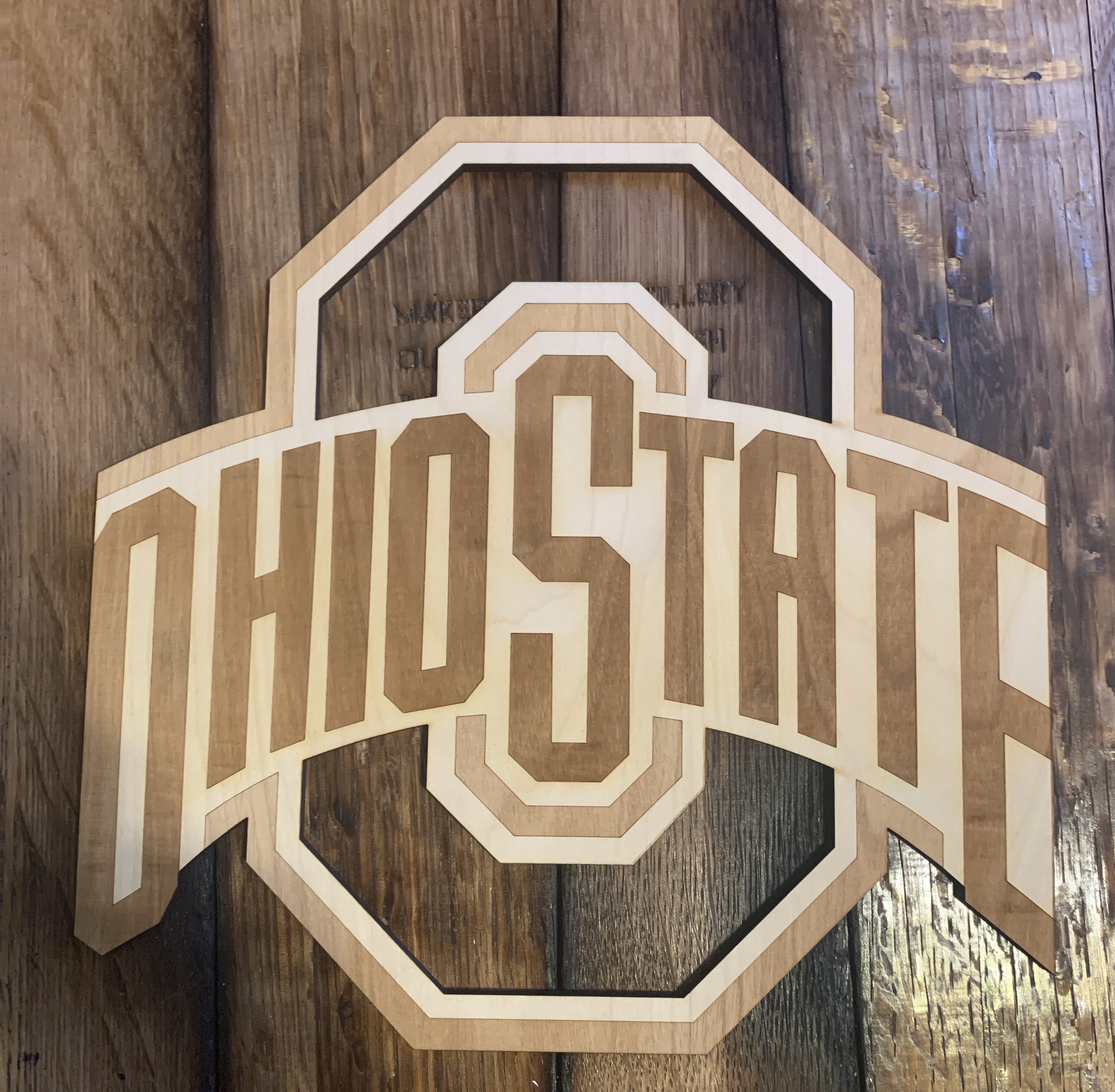 Laser Cut and Engraved Ohio State Logo from Birch Wood Etsy