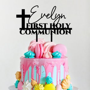 Personalised First Holy Communion acrylic Cake Topper | Communion cake topper | FREE Proof Design | religious cake topper