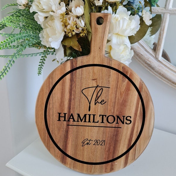 Personalised Wooden Cheese Board | Serving Board | Personalised Cutting Board | Gift | Custom Made Cheese Board | Wedding | Housewarming |