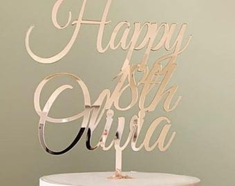 custom personalised acrylic Cake Topper | birthday | baptism | wedding | communion | baby shower | christening | bridal | confirmation