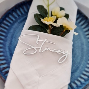 Tarjetas de asientos para lugares de boda / Acrílico personalizado / Personalizado / Tarjetas de lugar / Placas de nombre / Nombres de invitados / Nombres cortados con láser / Eventos de boda