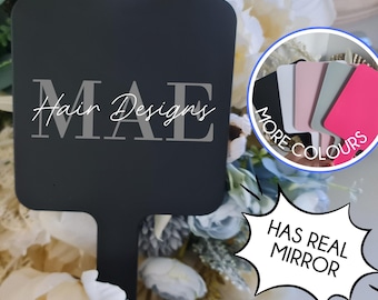 Business Logo Handheld Mirror | Real Mirror | Personalised Mirror | Business Décor | Beauty and Brows Mirror |  Makeup Mirror | Uv Printed