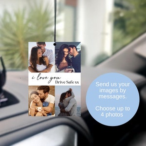 Couple Car Mirror Charm | Valentines Day Gift | Personalised Photo Ornaments | Rear View Mirror Acrylic Ornament | Car Charm Accessories