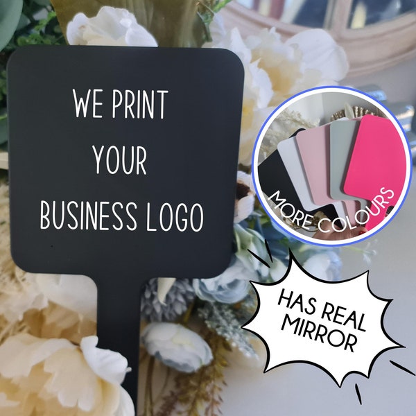 Business Logo Spiegel | Taschenspiegel | Benutzerdefinierte Spiegel | Business Dekor | Beauty Brows Spiegel |  Schminkspiegel | UV Gedruckt | Echter Spiegel