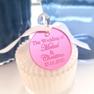 Acrylic Bonbonniere Tag | Guest Bonbonniere tag | Wedding favour tag | Baptism guest tag | Personalised gift tags | thank you tags | Candle