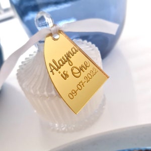Acrylic Bonbonniere Tag | Guest Bonbonniere tag | Wedding favour tag | Baptism guest tag | Personalised gift tags | thank you tags | Candle
