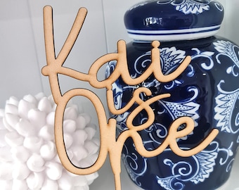 Personalized Wooden Cake Topper | Custom Name, Milestone Birthday