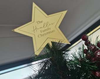 Topper d’étoile d’arbre de Noël | Ornement de Noël personnalisé | Étoile d’arbre de Noël | Topper d’arbre personnalisé | Sapin de Noël