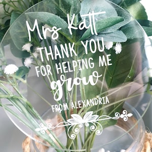 Personalised Teacher Gift | Engraved Personalised planter stick |  Plant pot stick | Teacher Christmas present | Custom planter stick