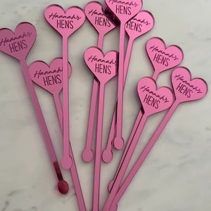 Personalized drink stirrers Custom swizzle stir sticks Engraved Etched Heart Table Centerpiece Wedding Party Engagement Baby Shower Birthday