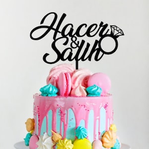 Custom Wedding Cake Topper | Modern Wedding Cake Topper | Anniversary Cake Topper | Name Cake Topper | Engagement Cake Topper | Cake Decor