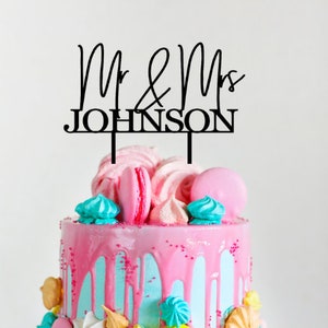Custom Mr & Mrs Cake Topper | Modern Wedding Cake Topper | Anniversary Cake Topper | Name Cake Topper | Engagement Cake Topper | Cake Decor