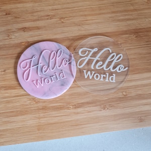 Hello World Keks Stempel | Baby Fondant Debosser | Baby Shower Cookie Debosser | Baby Shower l Baby Stempel l Embosser l Fondant | Neugeborene