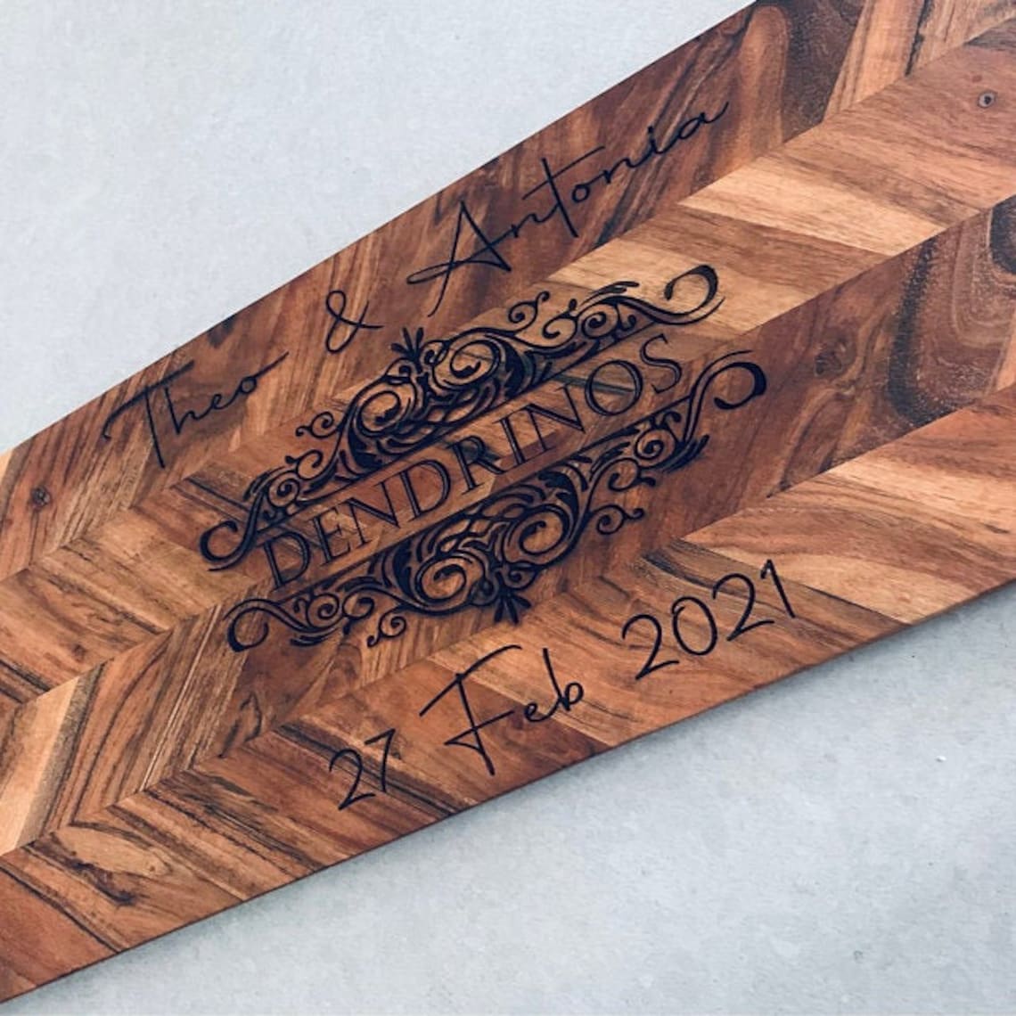 Tabla de cortar de madera grabada a medida / Grabada con láser Etsy
