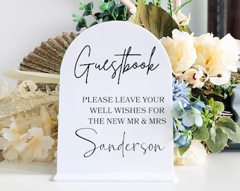 Acryl-Gästebuch-Schild | Gästebuch Zeichen | Personalisiertes Foto-Gästebuch | Verlobungszeichen | Polaroid | Hochzeit Zeichen | gut wünscht Beschriftung