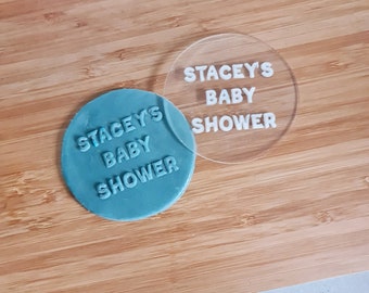 Custom Baby Shower Cookie Stamp | Personalised Baby Fondant Debosser | Baby Shower Cookie Debosser | Baby Shower l Embosser | Custom Name