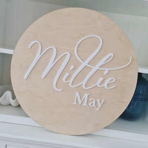 Rundes Namensschild | Personalisiertes Namensschild | Hängende Wand | Schlafzimmer Zeichen | Türschild | Geburtstags-Zeichen | Kinder Namensschild | Nursey Wandbild
