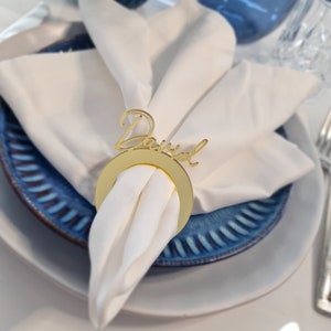 Serviettenringe Personalisierte Acryl Name Place | Benutzerdefinierte Namenskarten | Namensschilder | Hochzeit Gast Namen | Hochzeit Ereignisse | Gastname