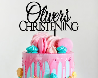 Personalised Christening Cake Topper | Name cake topper | Baptism | Religious cake topper | FREE Proof Design | christening | Confirmation