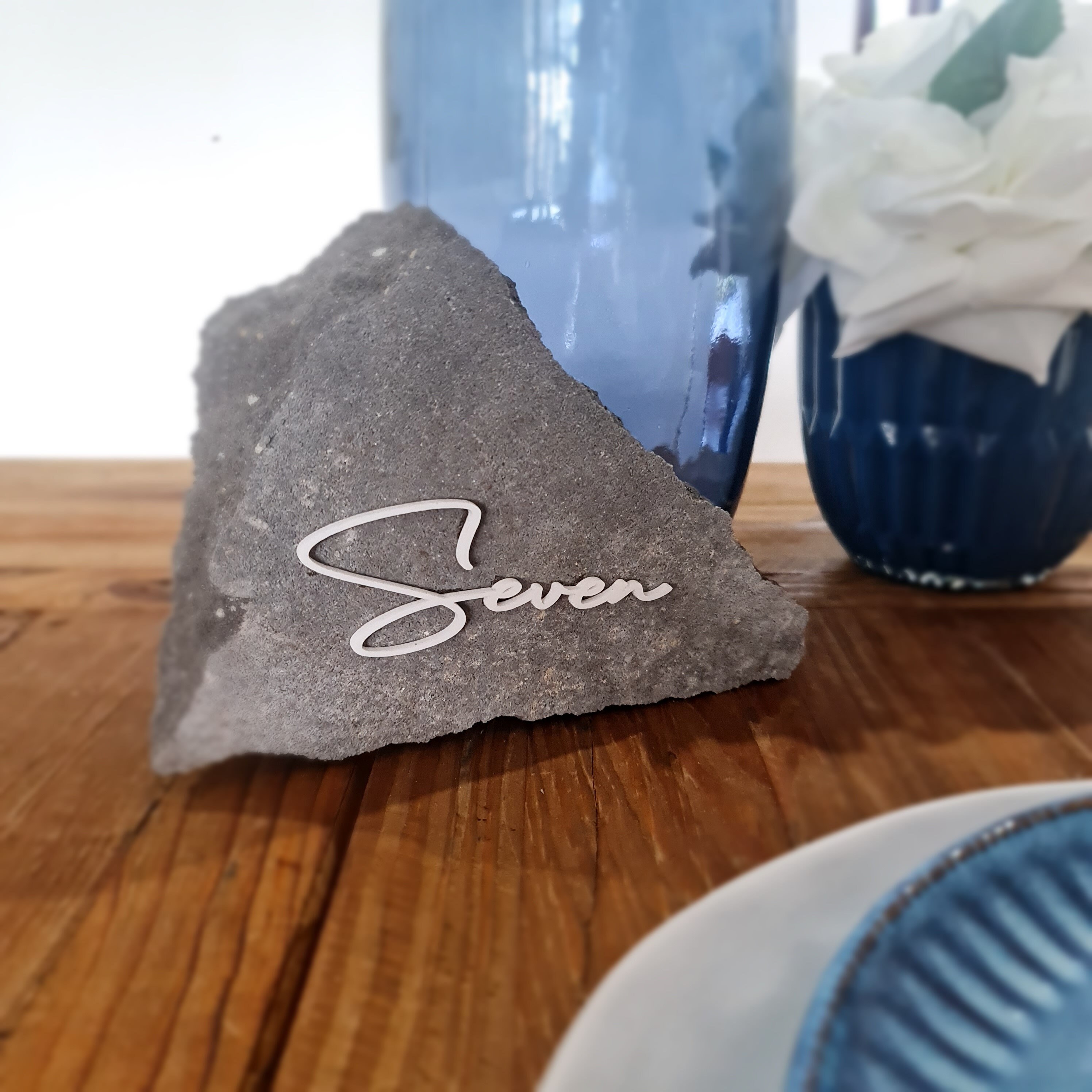 Travertine Stone Table Number Wording | Table Number Wording Only ...