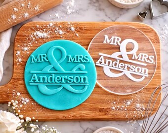 Mr & Mrs Cookie Stamp | Personalised fondant debosser | Wedding Cookie Embosser | Personalised Cookie Stamp | Engaged | Couples | Love