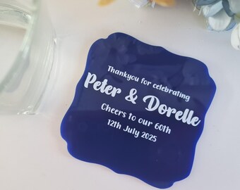 Acrylic Coaster Cards | Laser UV Printed | Personalised | Place Cards | Wedding Guest names | Wedding | Birthday | Custom Printed |