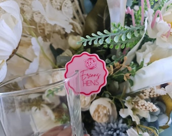 Drink Tags Acrylic Stemless | Cocktail Glass | Hens | Drink Accessories | Wedding Decor | Birthday | Custom Wedding tags | Personalised Tags