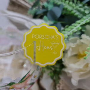 Drink Tags Acrylic Stemless | Cocktail Glass | Hens | Drink Accessories | Wedding Decor | Birthday | Custom Wedding tags | Personalised Tags