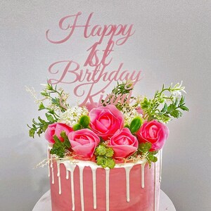 1. Geburtstag Cake Topper | Acryl | Name + Alter Änderbar | KOSTENLOSER Proof Design | 1 Geburtstag | Alter Kuchen Topper | Kuchen Dekor | Kuchenautomat