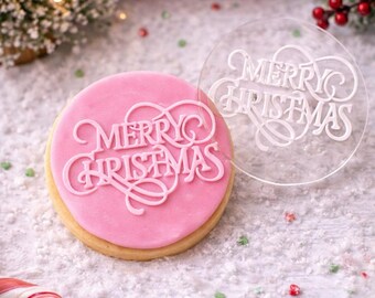 Merry Christmas Cookie Stamp | Christmas Fondant Debosser | Christmas | Xmas Cookie Stamp | Fondant Stamp | Debosser | Embosser l Santa