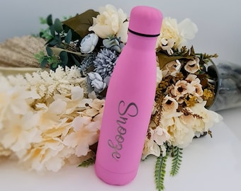 Botella de agua personalizada de acero inoxidable / Vaso con acabado mate sedoso