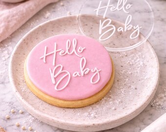 Hello Baby Cookie Stamp | Baby Fondant Debosser | Baby Shower Cookie Debosser | Baby Shower l Baby Cookie Stamp l Embosser l Fondant Stamp