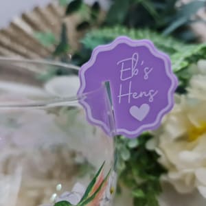 Drink Tags Acrylic Stemless | Cocktail Glass | Hens | Drink Accessories | Wedding Decor | Birthday | Custom Wedding tags | Personalised Tags