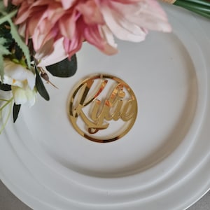 Place Seating Cards | Personalised Acrylic | Round Plaques | Place Cards | Name Plaques | Guest Names | Laser Cut Names | Wedding Events
