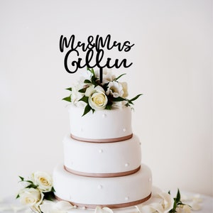 Custom Mr & Mrs Cake Topper | Modern Wedding Cake Topper | Anniversary Cake Topper | Name Cake Topper | Engagement Cake Topper | Cake Decor