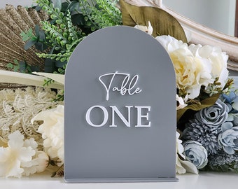 Números de mesa Arch A5 / Números de mesa / Números de mesa de acrílico / Número de mesa para bodas / Doble capa / Centros de mesa Decoraciones de lujo /