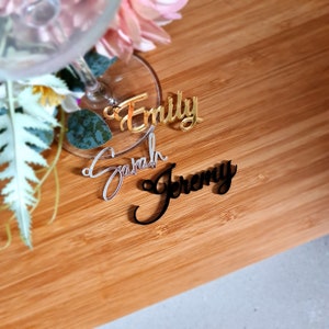 Personalised Acrylic Name Place Seating glass attachable | Custom Made| custom made | name place cards | guest names | wedding event