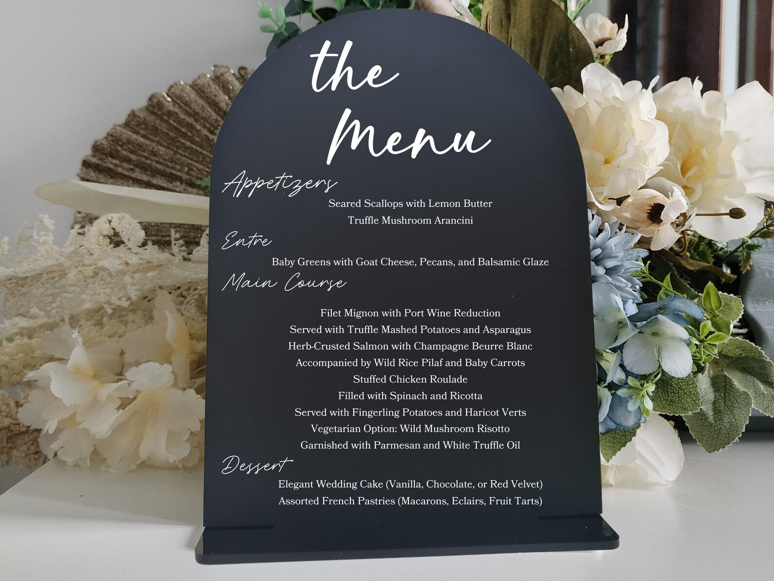 Arch Wedding Table Menu | Arched Table Menu | Formal Table Menu ...